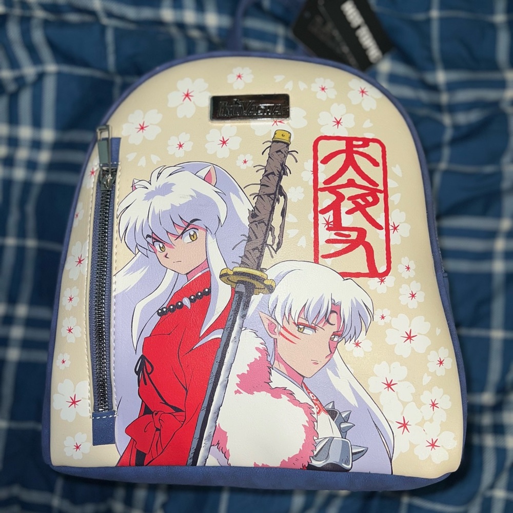 InuYasha Siblings Cherry Blossoms Mini Backpack Inuyasha and Sesshomaru NWT.